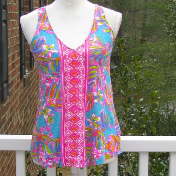 Lilly Pulitzer Tops - Lilly Pulitzer Minka trapeze strappy racerback tank top shirt XS pullover